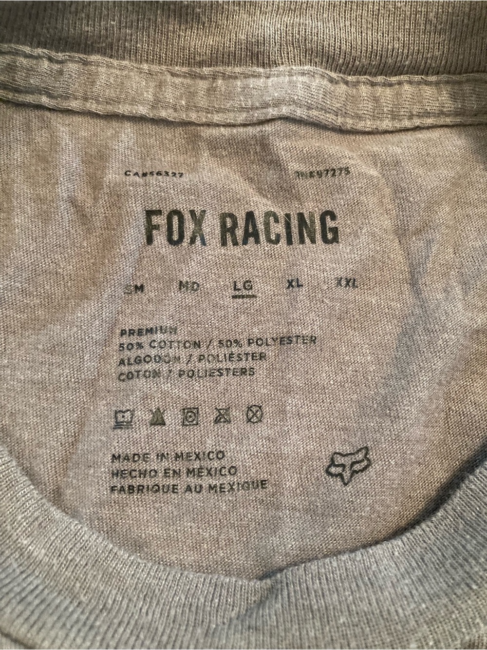 Fox Racing Men’s Gray Tee with Neon Multicolor Logo - Picture 4 of 4
